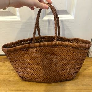 Woven Leather Dragon Tote Bag